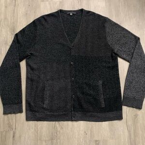 John Varvatos Charcoal and Black Cardigan
